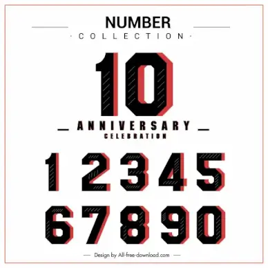 anniversary banner template sequence numbering sketch