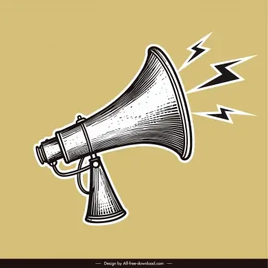 announcement design elements dynamic handdrawn megaphone  