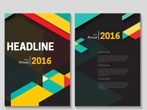 annual report brochure design with modern dark background