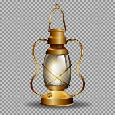 antique lamp icon shiny 3d golden design