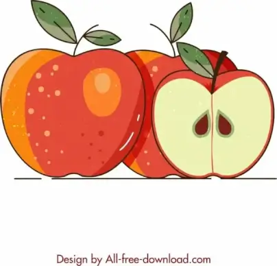 apple background slice decor colored classical design