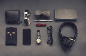 apple bow tie down glasses headphones iphone money