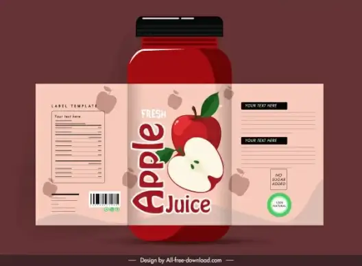 apple juice label template classic flat decor