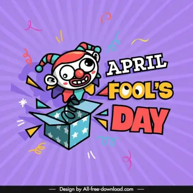april fools day banner template dynamic clown toy box