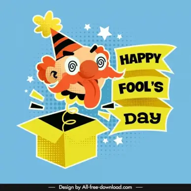 april fools day poster template funny clown toy