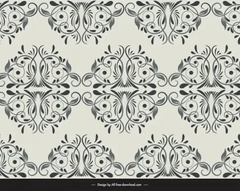 arabic floral seamless border template repeating symmetric handdrawn