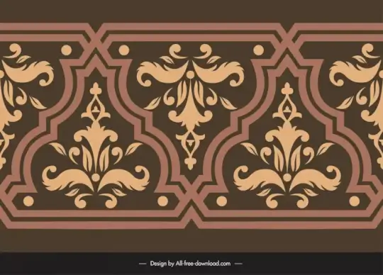 arabic floral seamless border template symmetric repeating retro 