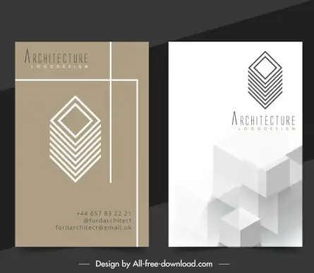 architect business card design templates geometric shapes decor
