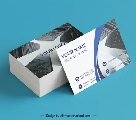 architect business card template modern realistic skyscraper decor