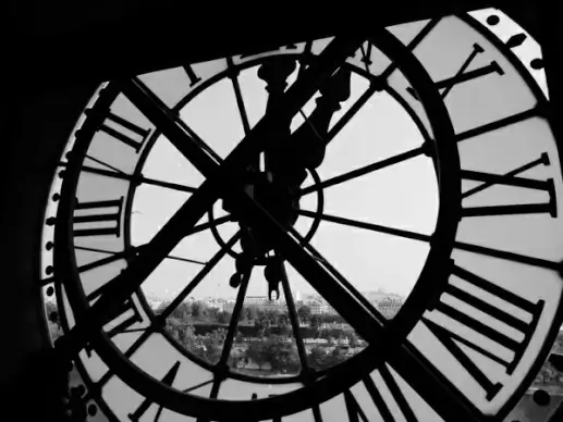 architecture black and white building circle clock