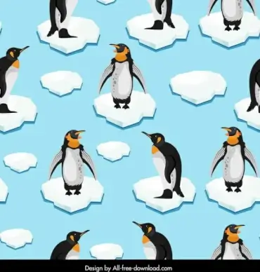 arctic pattern penguin ice icons decor