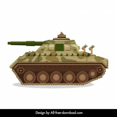 army tank icon modern flat design
