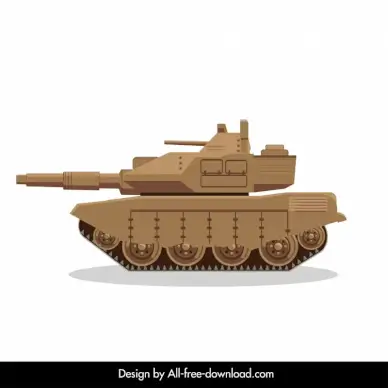 army tank icon modern flat sketch