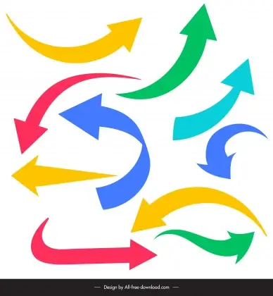 arrows design elements dynamic colorful curves