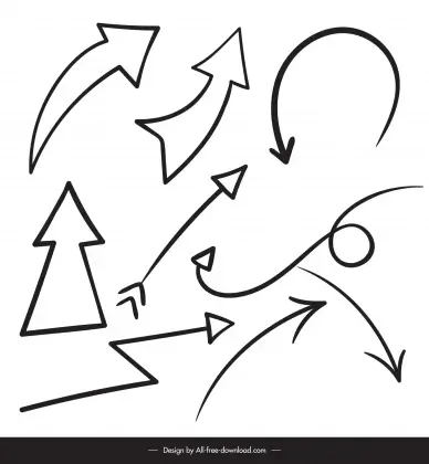 arrows design elements handdrawn dynamic
