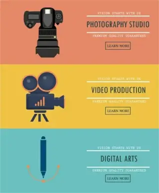art promotion banners illustration with web design style