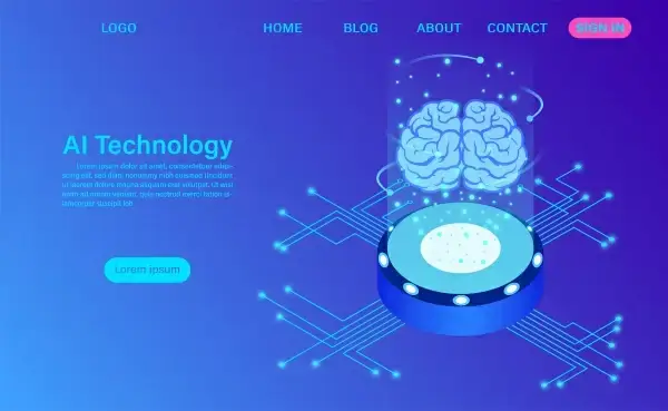artificial intelligence technology concept data and engineering concept isometric