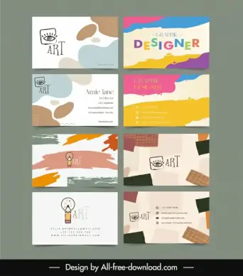 arts crafts business card templates collection classical abstract grunge geometry 
