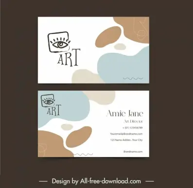arts crafts business card templates flat deformed shapes handdrawn
