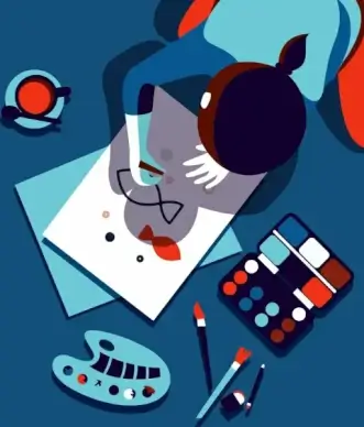 artwork drawing human painting shadow icons cartoon design