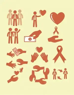 assist icons sets vector illustration with various shapes