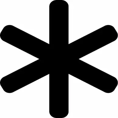 asterisk sign icon flat symmetric silhouette shape sketch