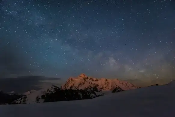 astronomy desert evening full moon galaxy landscape