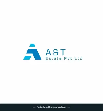 at estate pvt ltd logo template flat modern geometry stylized texts design