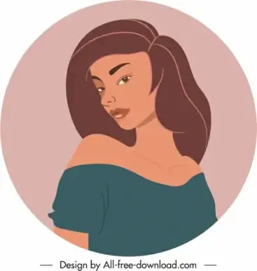 attractive woman avatar template cartoon character sketch