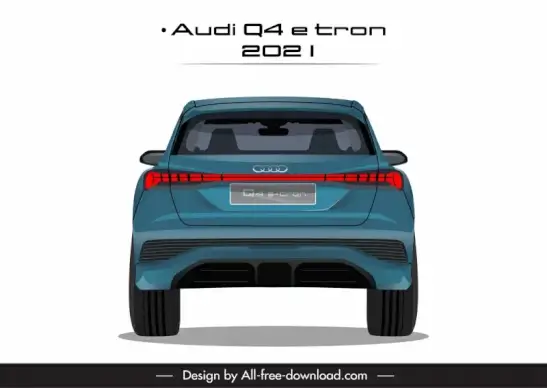 audi q4 2021 car model icon modern back view sketch