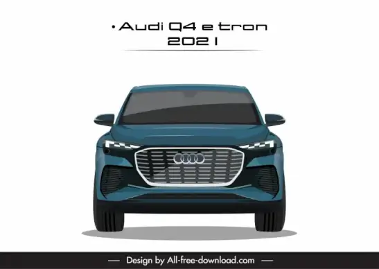 audi q4 2021 car model icon modern front view sketch