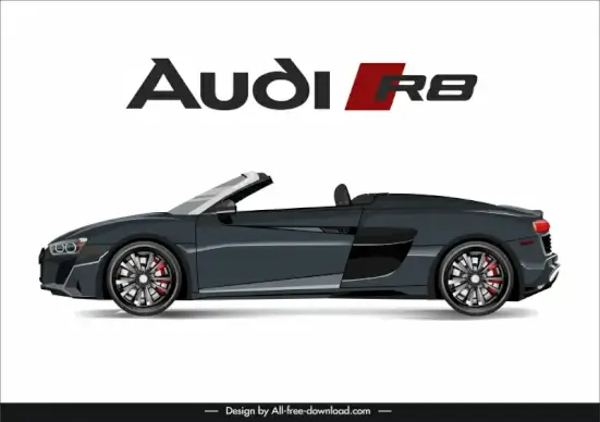 audi r8 2021 car advertising template modern side view design 