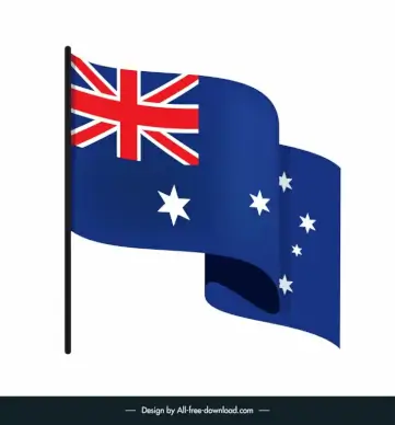  australia flag icon dynamic 3d design 