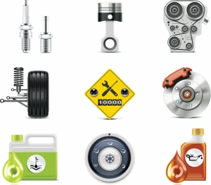 car service icons shiny colored modern symbols sketch