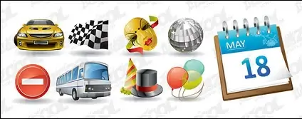 Automotive entertainment calendar icon vector material