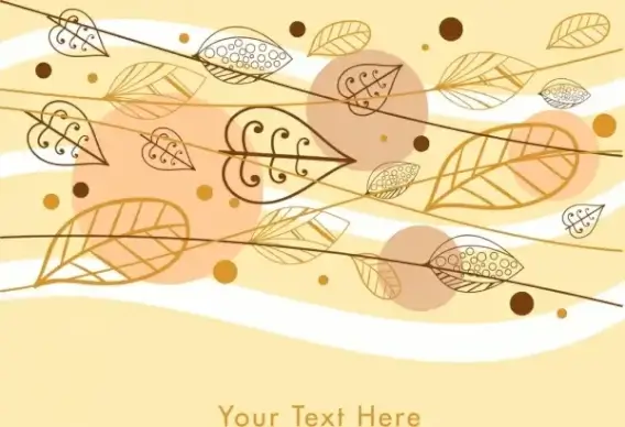 autumn background various hand drawn leaves sketch