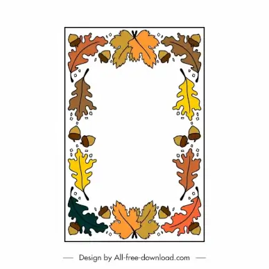 autumn frame template chestnut leaves decor