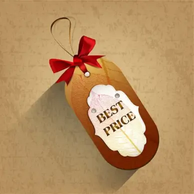 autumn leaf price tags with red ribbon