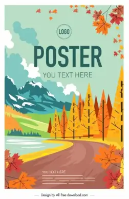 autumn poster colorful classical decor