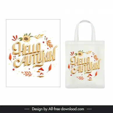autumn tote bag template elegant nature elements