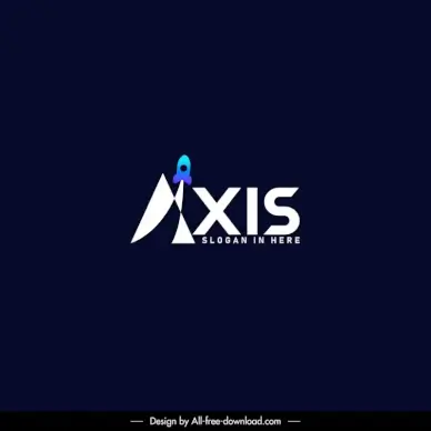 axis logotype stylized texts spacecraft sketch