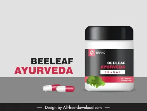 ayurveda Cosmetics Bottle Packaging Template modern elegance 