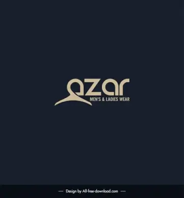 azar mens ladies wear  logo template flat elegant stylized texts clothes hanger outline 