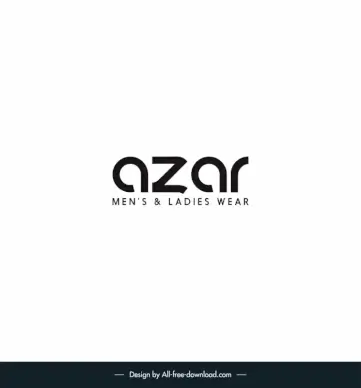 azar mens ladies wear logo template simple flat texts design 