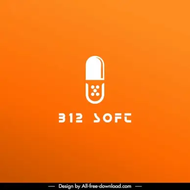 b12 soft capsule logo flat design 