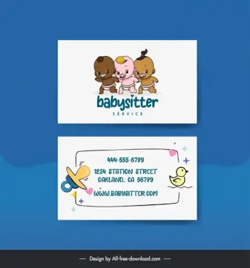 baby care business card template cute children toys sketch