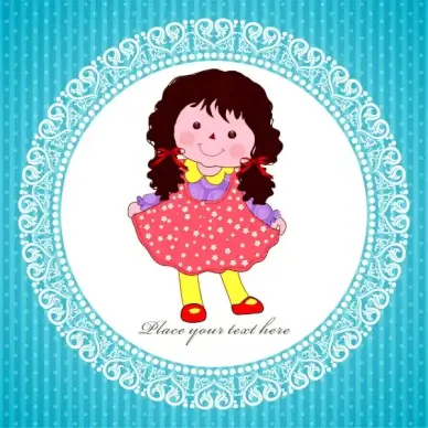 baby girl on vintage frame