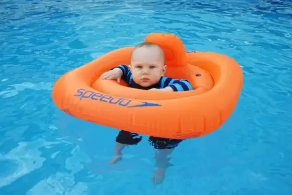 baby in the pool