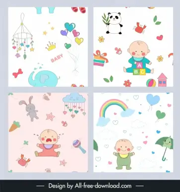 baby seamless patterns collection cute cartoon