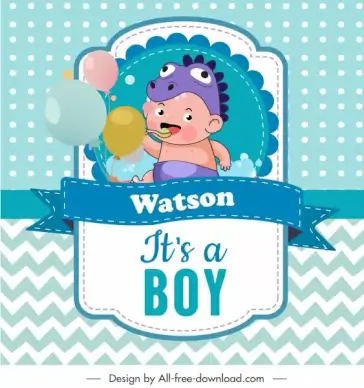 baby shower card template cute boy sketch
